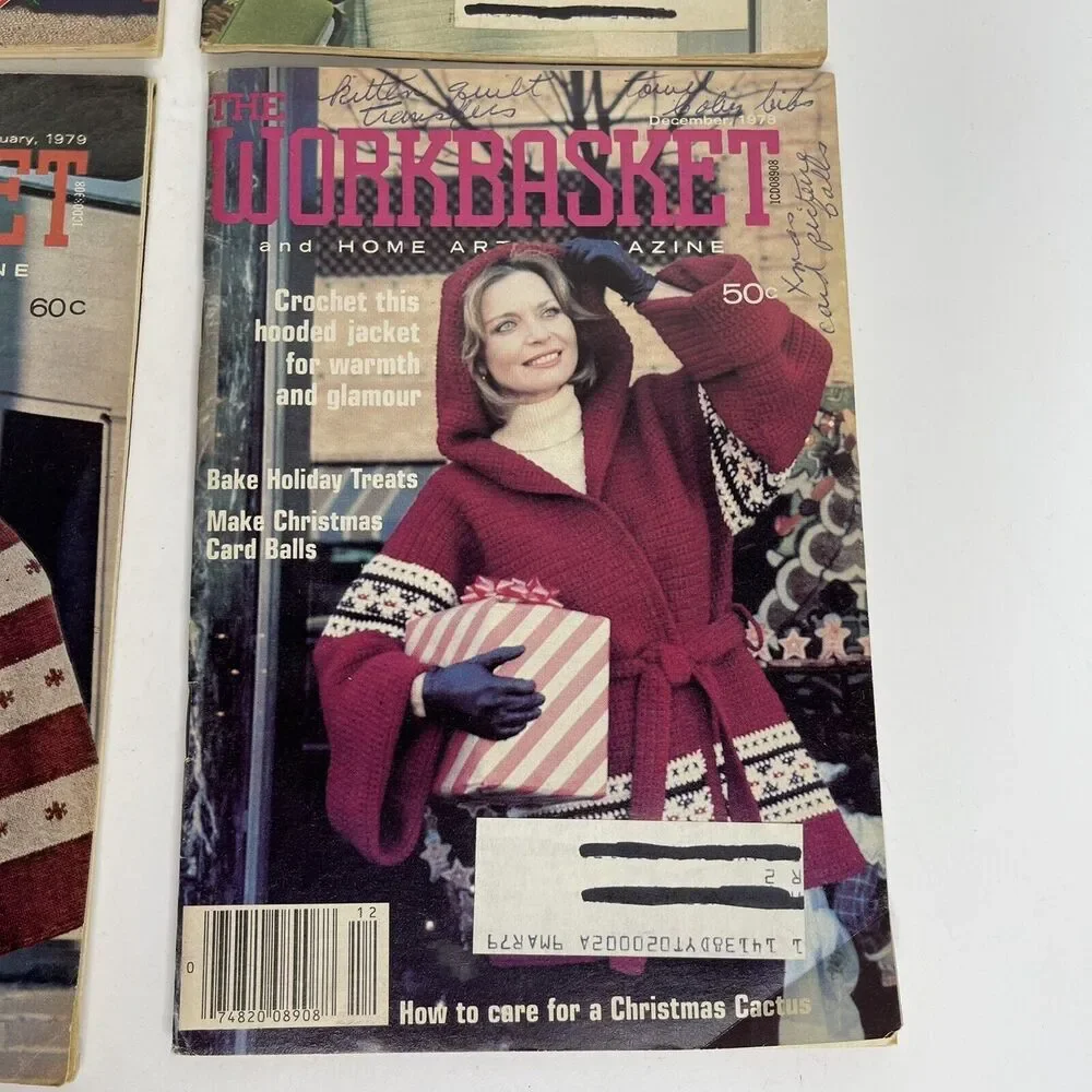 VINTAGE Lot of 6 The WORKBASKET‎ Magazine Paperback 70's 80's 90's